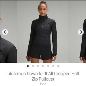 Lululemon Down For It All Cropped Half Zip Pullover Size 4